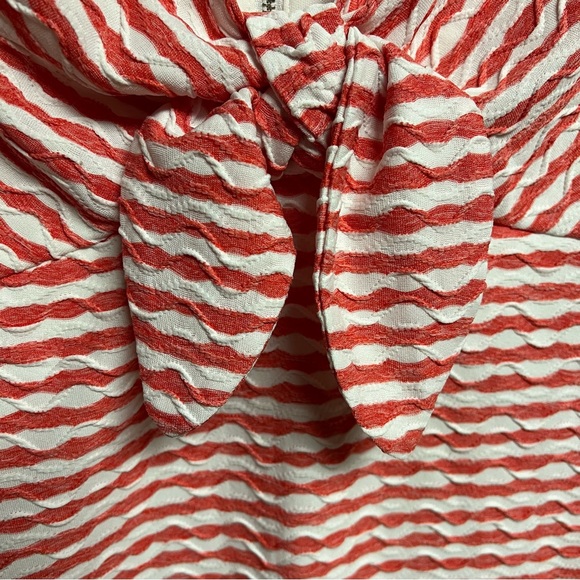 Bleecker 126 Coral Textured Striped Dress Size 8 - Picture 4 of 4